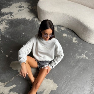 LA MANUEL BAWEŁNIANA BLUZA DAISY SZARA - Image 1