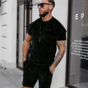 O LA VOGA DRES KOMPLET WELUR MĘSKI ETENI CZARNY XL - Image 1