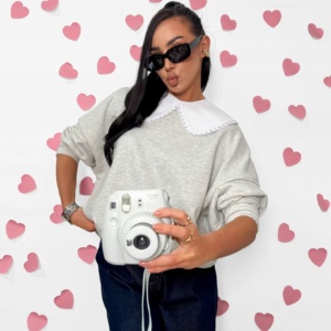 LA MILLA BLUZA Z KOŁNIERZYKIEM SZARA - Image 1