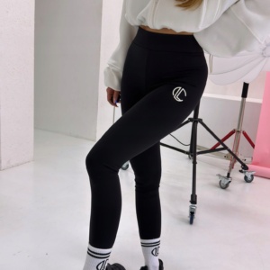 LA COCA MODELUJĄCE LEGGINSY BIAŁE LOGO SHAPE CZARNE XS/S - Image 1