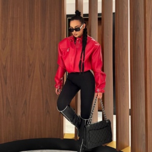 LA MILLA PREMIUM KURTKA EKO SKÓRA LAMILLA CZERWONA - Image 1