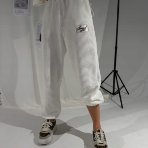 LA MANUEL SPODNIE SPLIT ECRU - Image 1