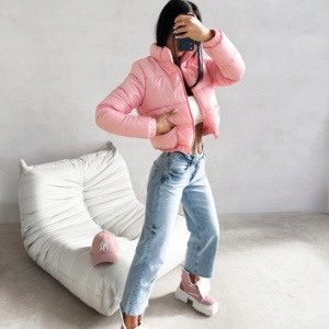 O LA VOGA KURTKA PIKOWANA PUFFA RÓŻOWA S - Image 1