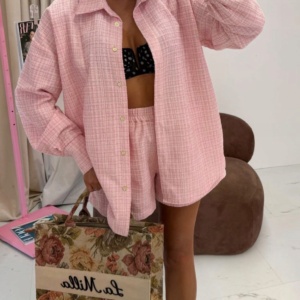 LA MILLA KOMPLET KOSZULA PLUS SPODENKI RÓŻOWY - Image 1