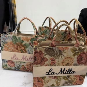 LA MILLA TOREBKA SHOPPERKA ROZALIA LOGO RÓŻOWE - Image 1