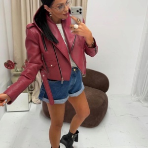 LA MILLA KURTKA CZARNA EKO SKÓRA SZMINKA - Image 1