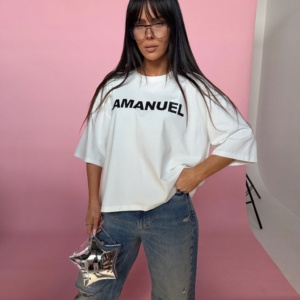 LA MANUEL BLUZKA T-SHIRT BLANK ECRU/CZARNY - Image 1