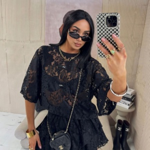 LA MILLA BLUZKA T-SHIRT LAMILLA KORONKA CZARNY - Image 1